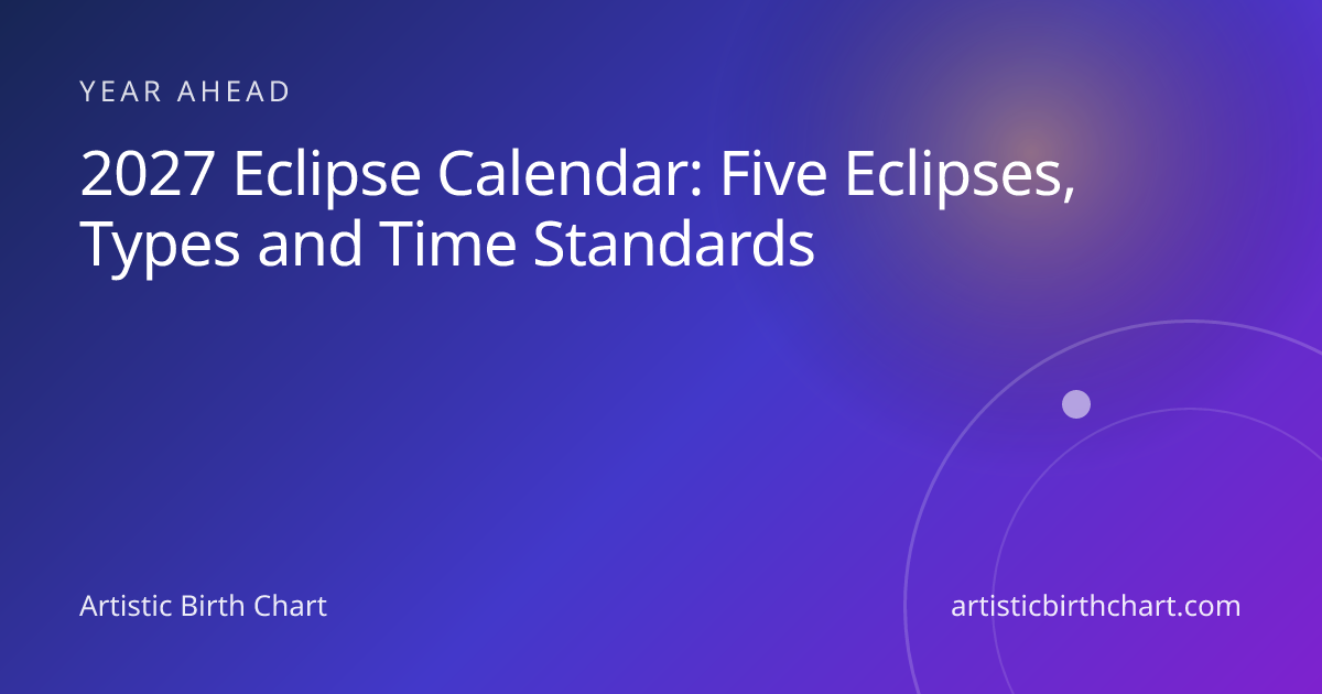 2027 Eclipse Calendar: Five Eclipses, Types and Time Standards ...